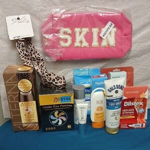 SKIN CARE BUNDLE W/SKIN BAG SEE DESCRIPTION FOR CONTENTS